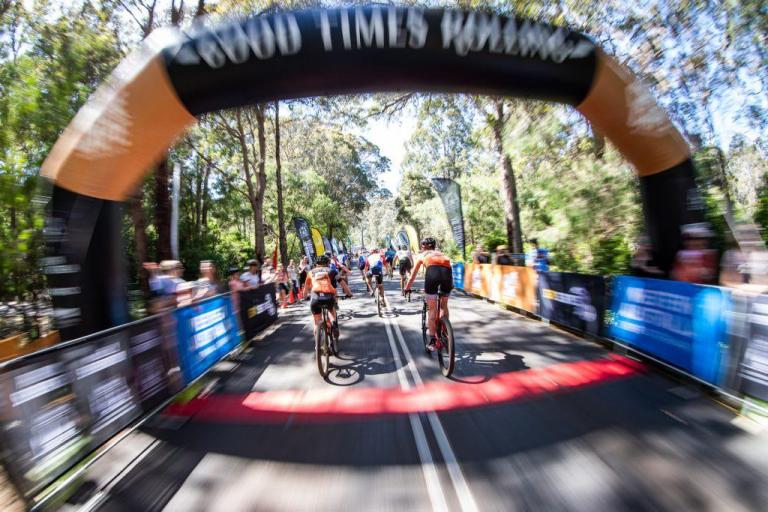 A blurred photo of the finish line